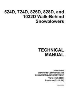 Download 1032d John Deere Snowblower Walk-Behind Snowblowers Service Repair Manual Instantly 1032d John Deere Snowblower Walk-Behind Snowblowers Service Repair Manual