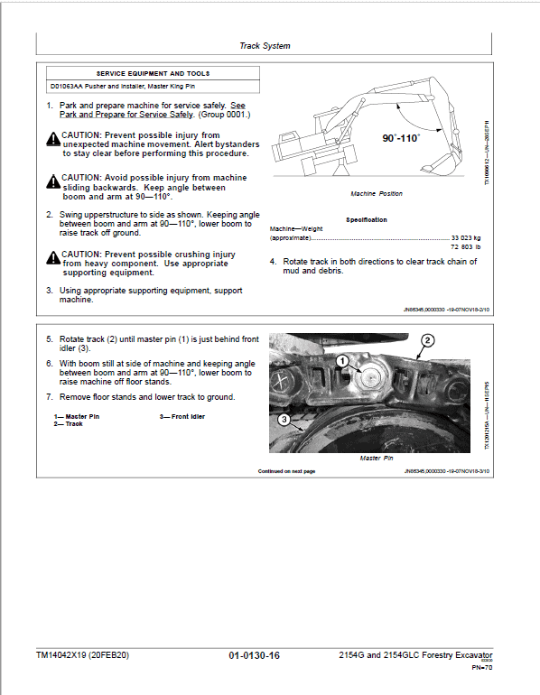 John deere 2154g Excavators Operation and Test Manual TM14041X19