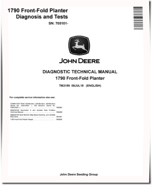 John Deere 1790 Front-Fold Planters Diagnostic Manual TM2159