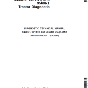 John Deere 9460RT, 9560RT, 9560RT Tractors Repair Diagnostic Manual TM110819