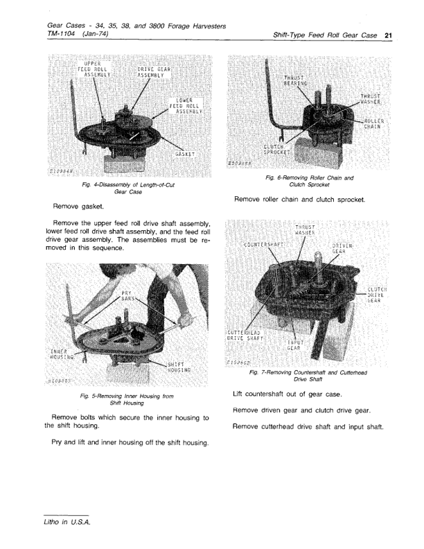 John Deere 34, 35 & 38 Forage Harvester Gear Cases Technical Manual