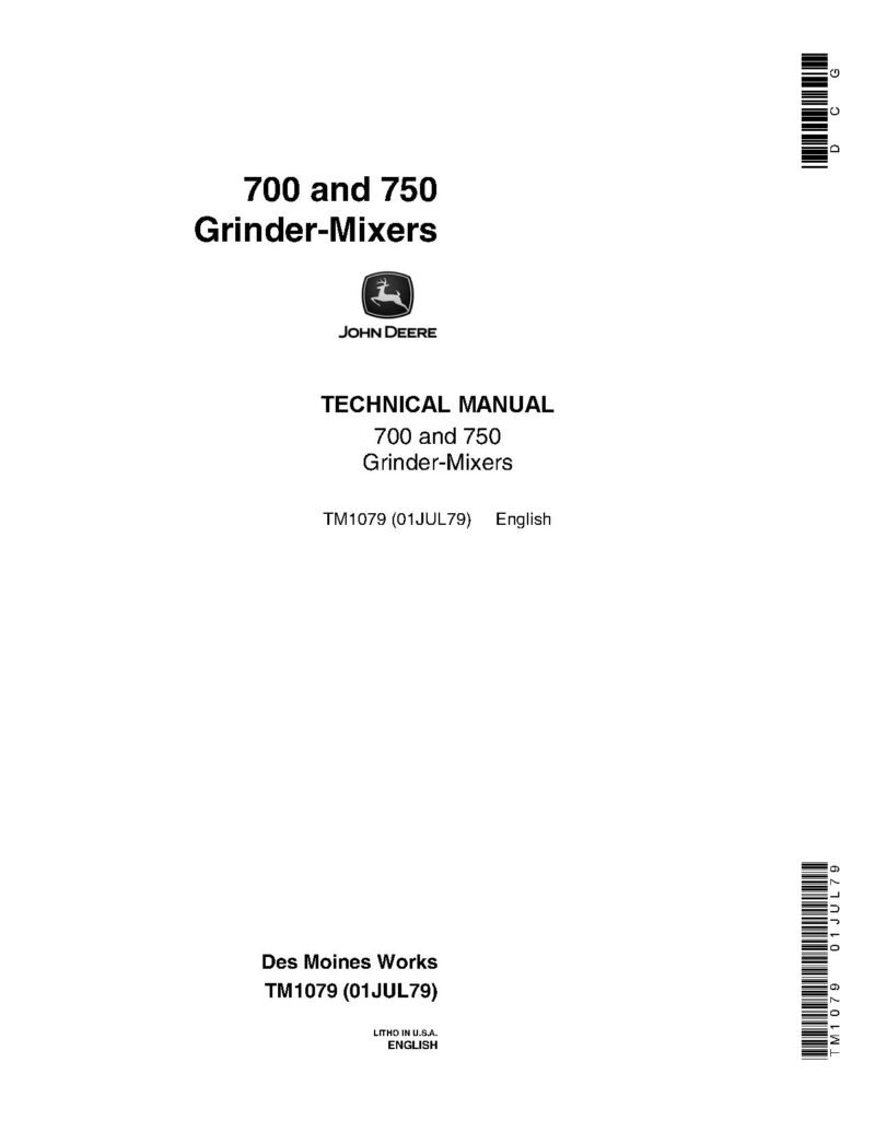 tm1079-pdf John Deere 700 and 750 Grinder-Mixers Technical Manual TM1079