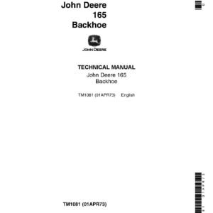 John Deere 165 Backhoe Technical Manual TM1081